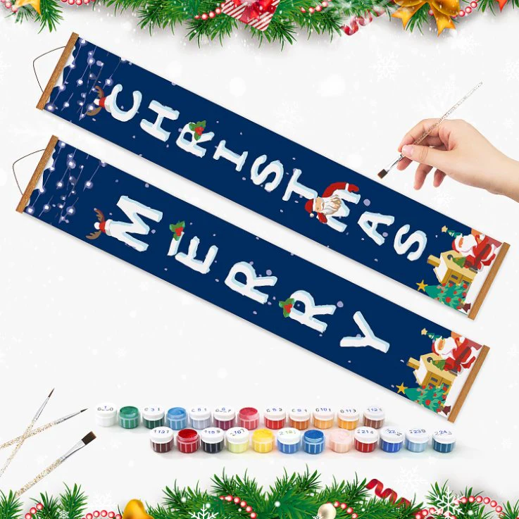 Paint-by-Number Door Panels – Merry Christmas Set - Image 3