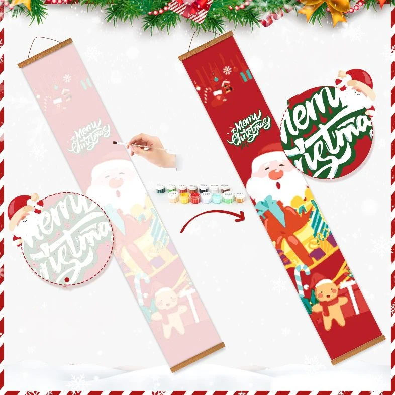 Paint-by-Number Door Panels – Santa & Snowman Set - Image 3