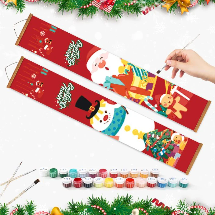 Paint-by-Number Door Panels – Santa & Snowman Set - Image 4