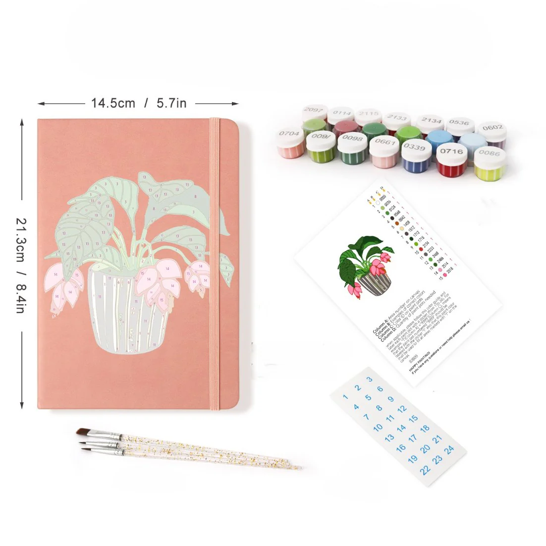 Paint by Number Notebook - Houseplant | 2 Colors - Image 3