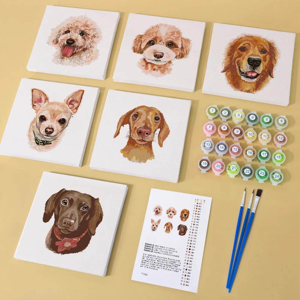6 Mini Paintings | Dogs Set - Image 4