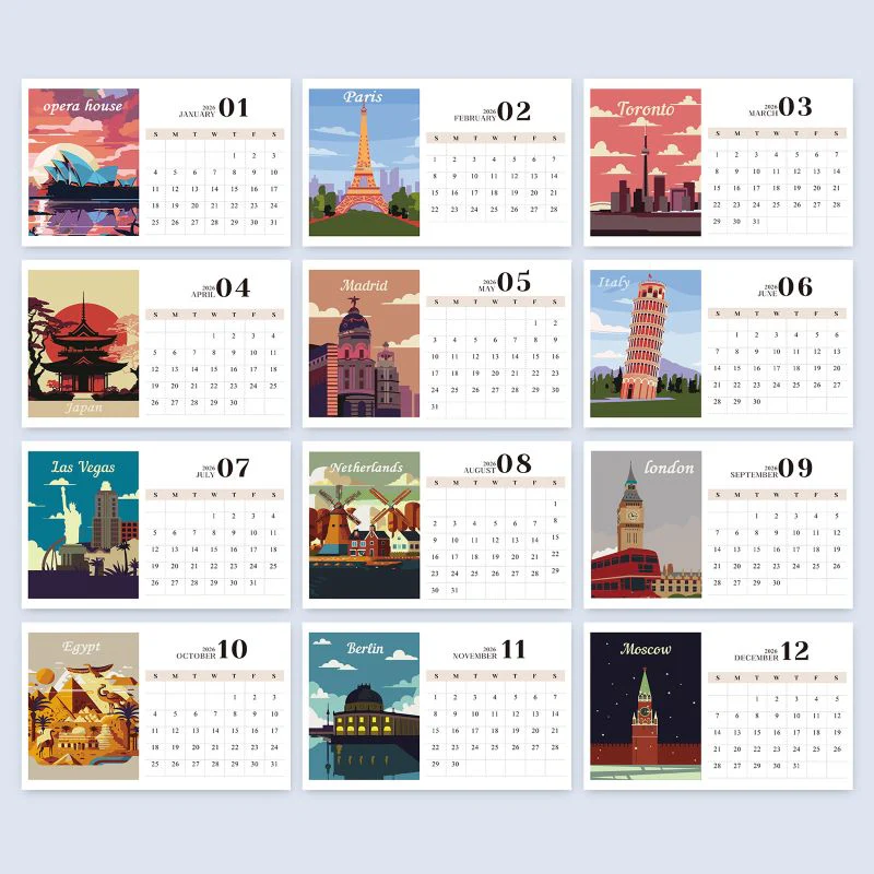 Paint by Numbers Calendar 2026 | Famous Landmarks Edition - Image 14