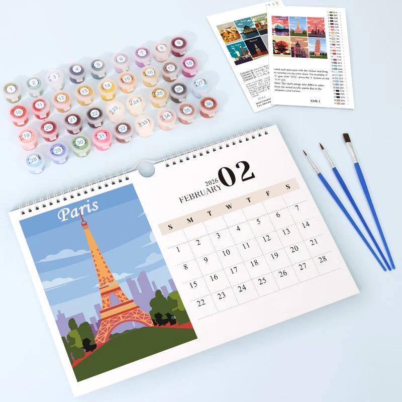 Paint by Numbers Calendar 2026 | Famous Landmarks Edition - Image 5