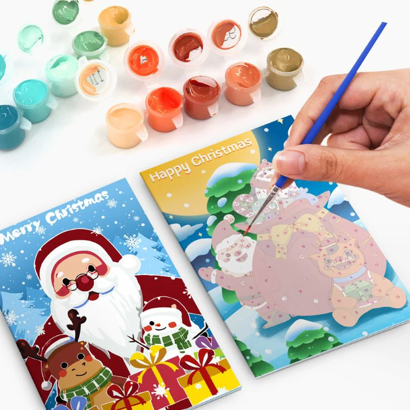 Paint by Numbers Christmas Cards 2 - 6 Pieces - Image 2