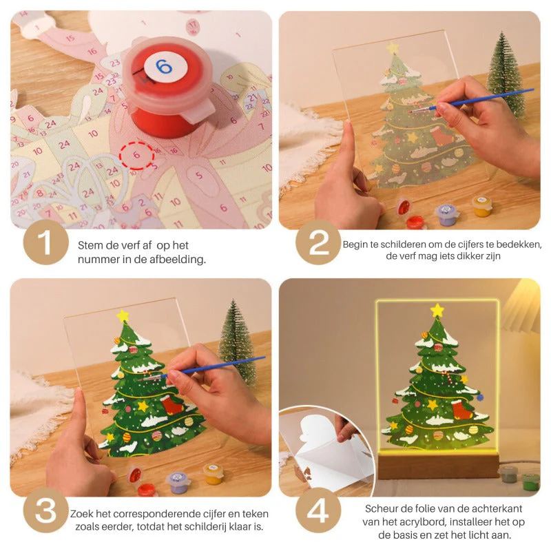 Paint by Numbers Christmas Lamp | Merry Christmas - Image 3