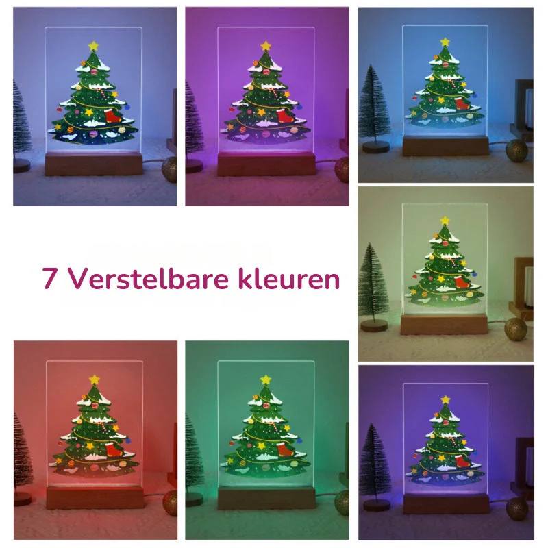 Paint by Numbers Christmas Lamp | Santa Claus and Reindeer Near the Tree - Image 4