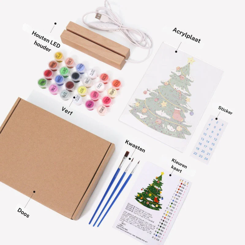 Paint by Numbers Christmas Lamp | Santa Claus and Reindeer Near the Tree - Image 5