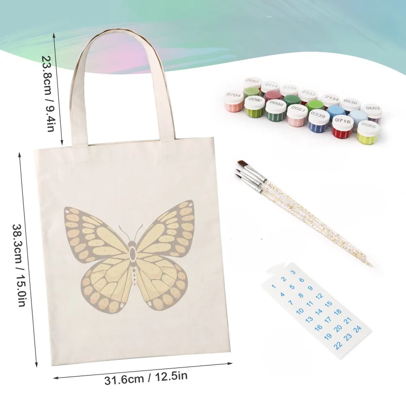 Paint by Numbers Totebag – Butterflies | 4 variants - Image 6