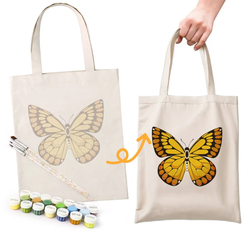 Paint by Numbers Totebag – Butterflies | 4 variants - Image 7