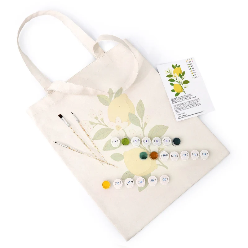 Paint by Numbers Totebag – Lemon Plant - Image 2