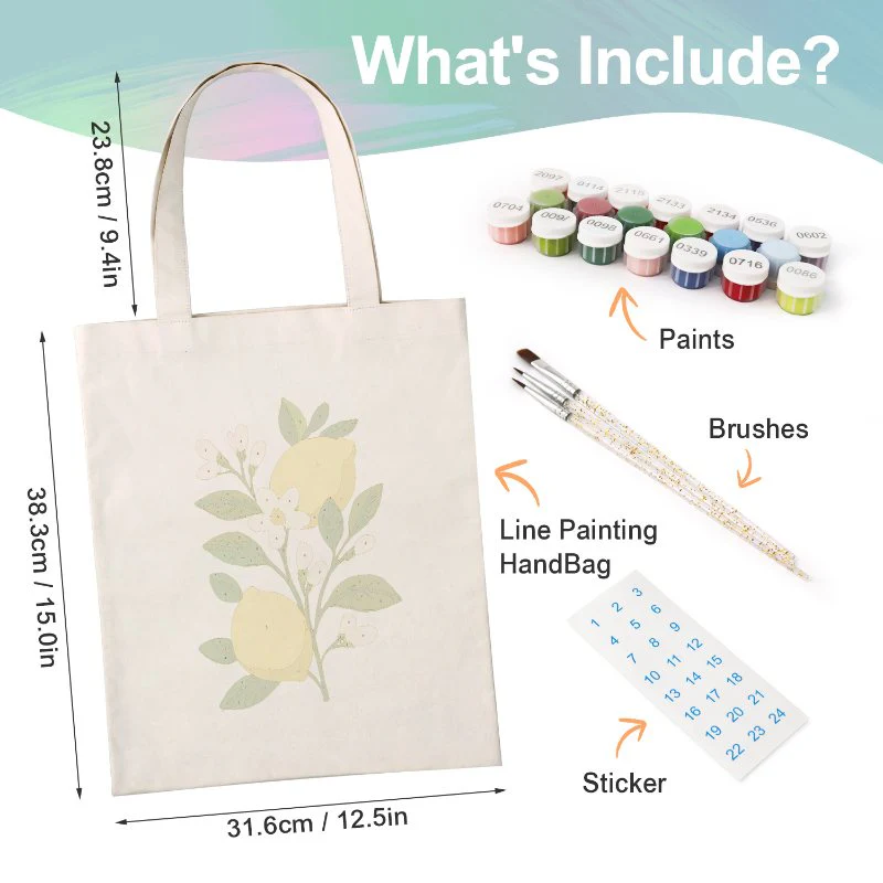 Paint by Numbers Totebag – Lemon Plant - Image 5