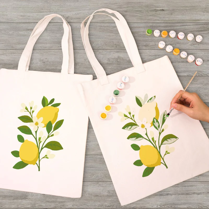 Paint by Numbers Totebag – Lemon Plant - Image 6