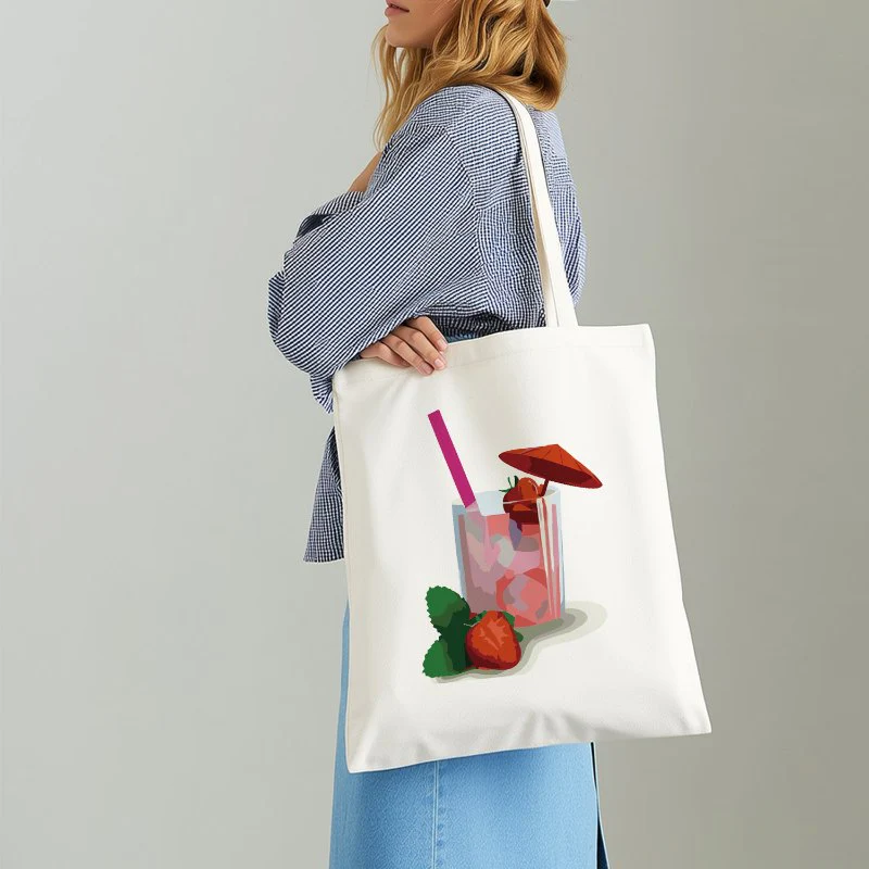 Paint by Numbers Totebag – Strawberry Daiquiri Cocktail - Image 4