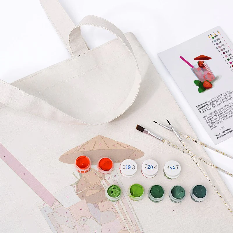 Paint by Numbers Totebag – Strawberry Daiquiri Cocktail - Image 8