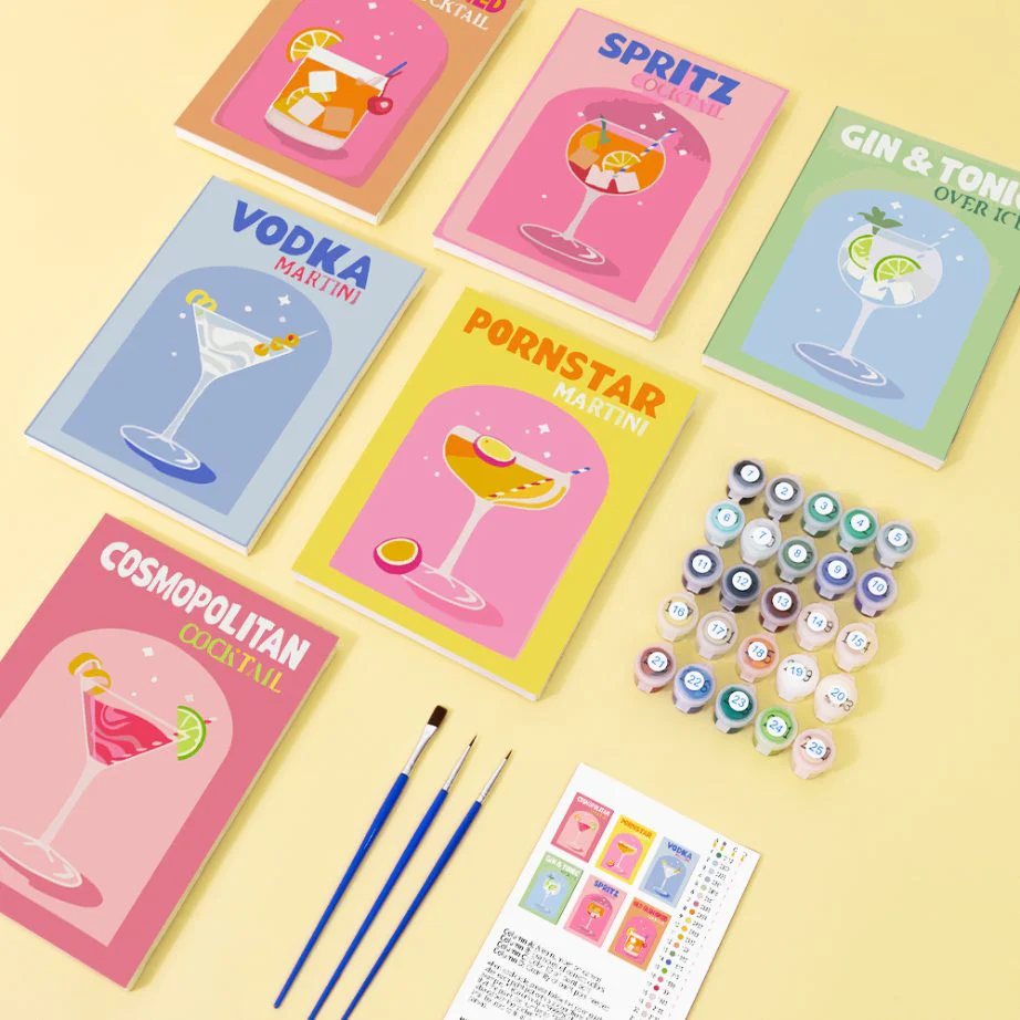 Paint by Numbers Travel Bundle – Colorful Cocktail Set + Travel Bag - Image 4