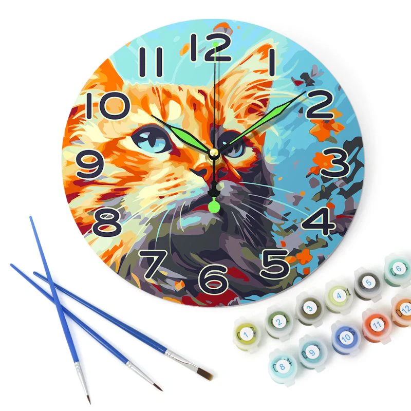 Painting by Numbers Clock – Beautiful Cat - Image 10