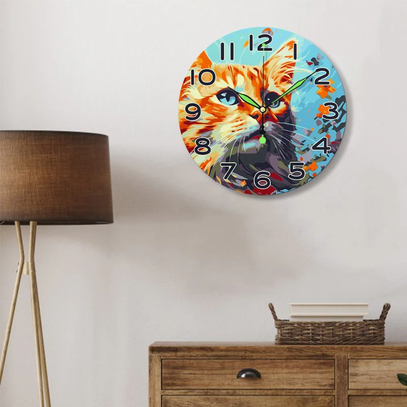 Painting by Numbers Clock – Beautiful Cat - Image 14