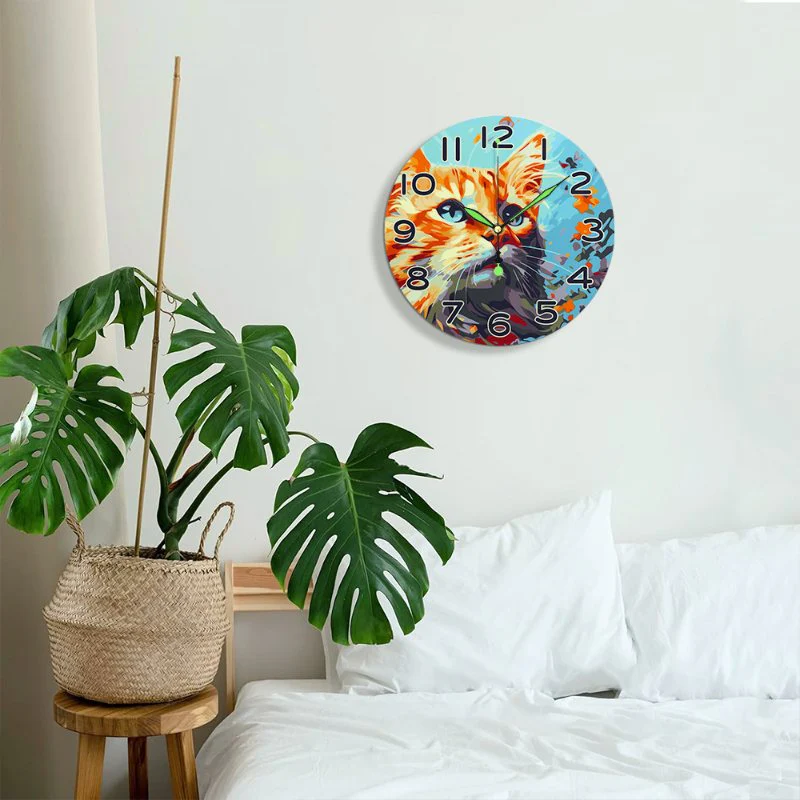 Painting by Numbers Clock – Beautiful Cat - Image 3