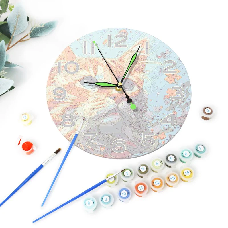 Painting by Numbers Clock – Beautiful Cat - Image 6