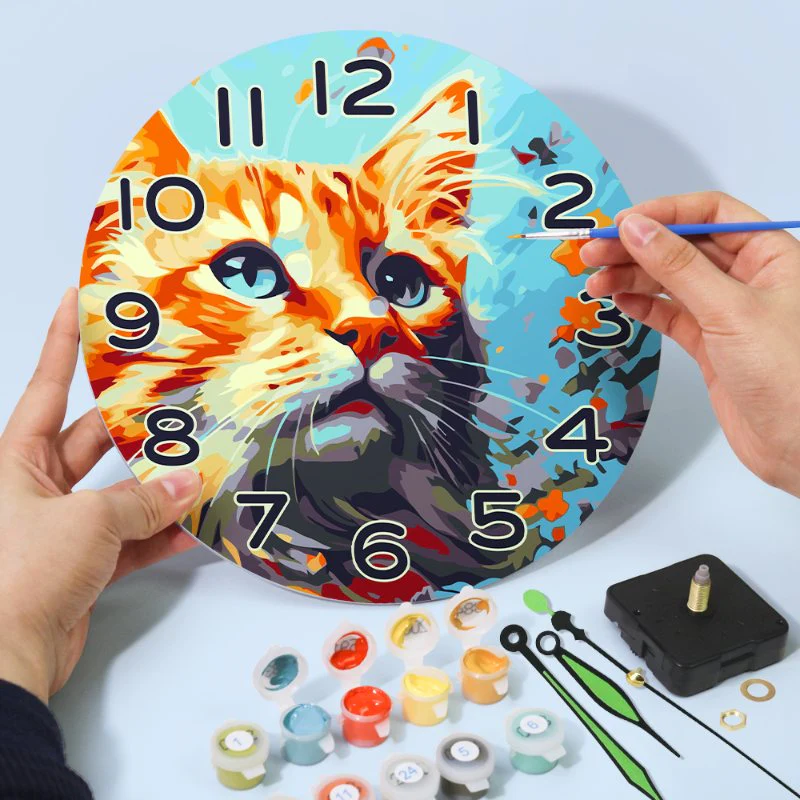 Painting by Numbers Clock – Beautiful Cat - Image 8
