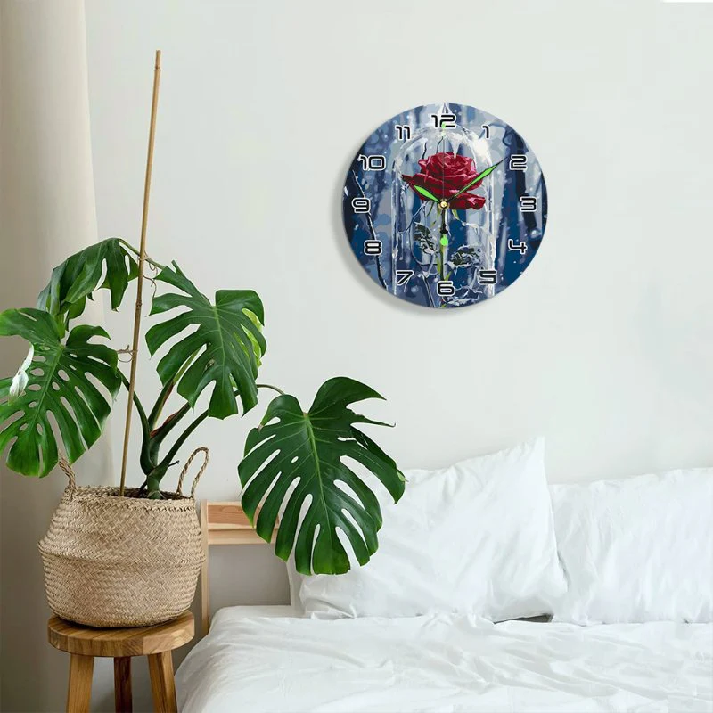 Painting by Numbers Clock – Rose in a glass - Image 12