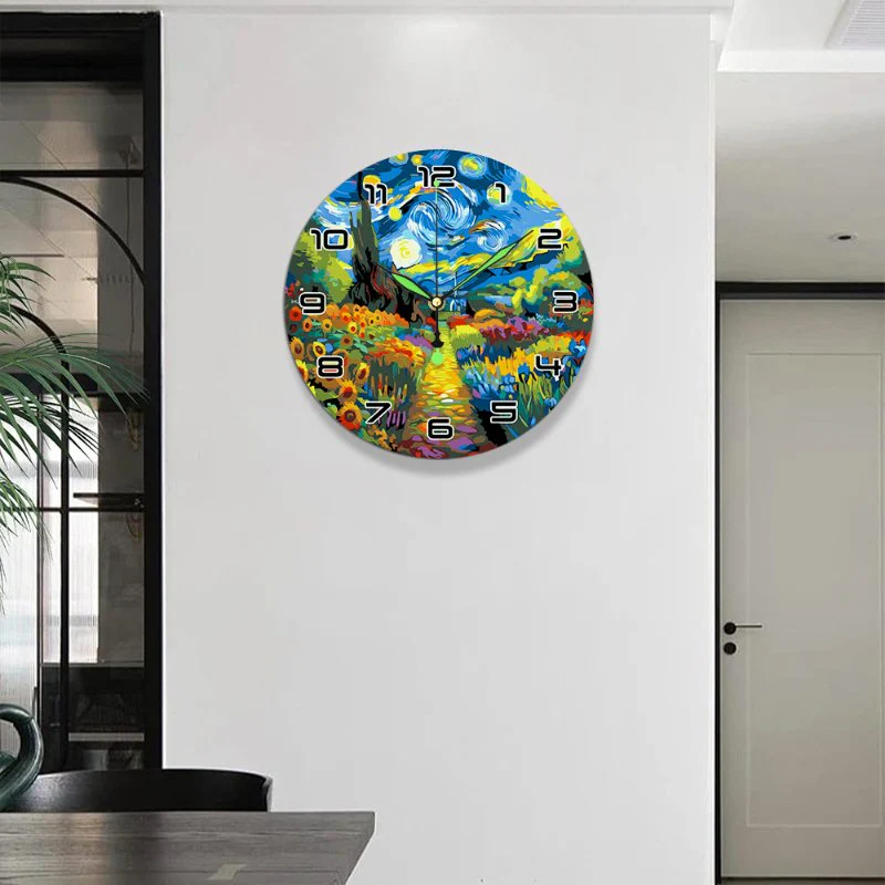 Painting by Numbers Clock – Starry Night & Flower Field - Image 4
