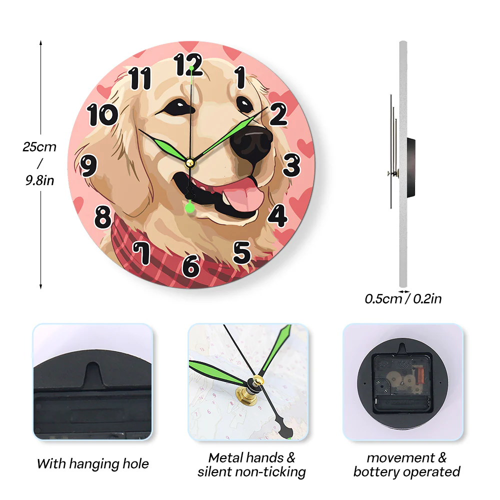 Painting by Numbers Clock – Sweet Dog - Image 11