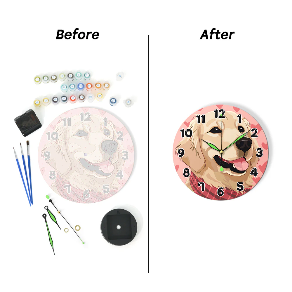 Painting by Numbers Clock – Sweet Dog - Image 13