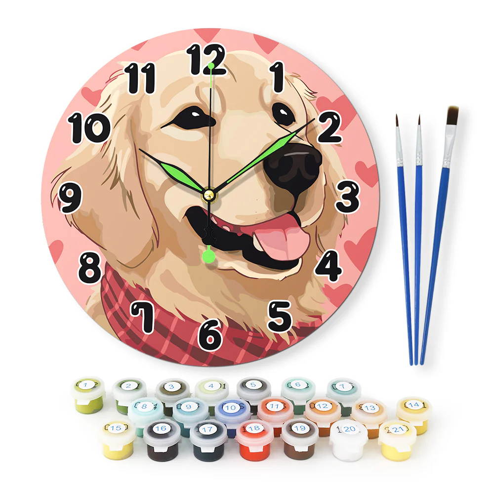 Painting by Numbers Clock – Sweet Dog - Image 2