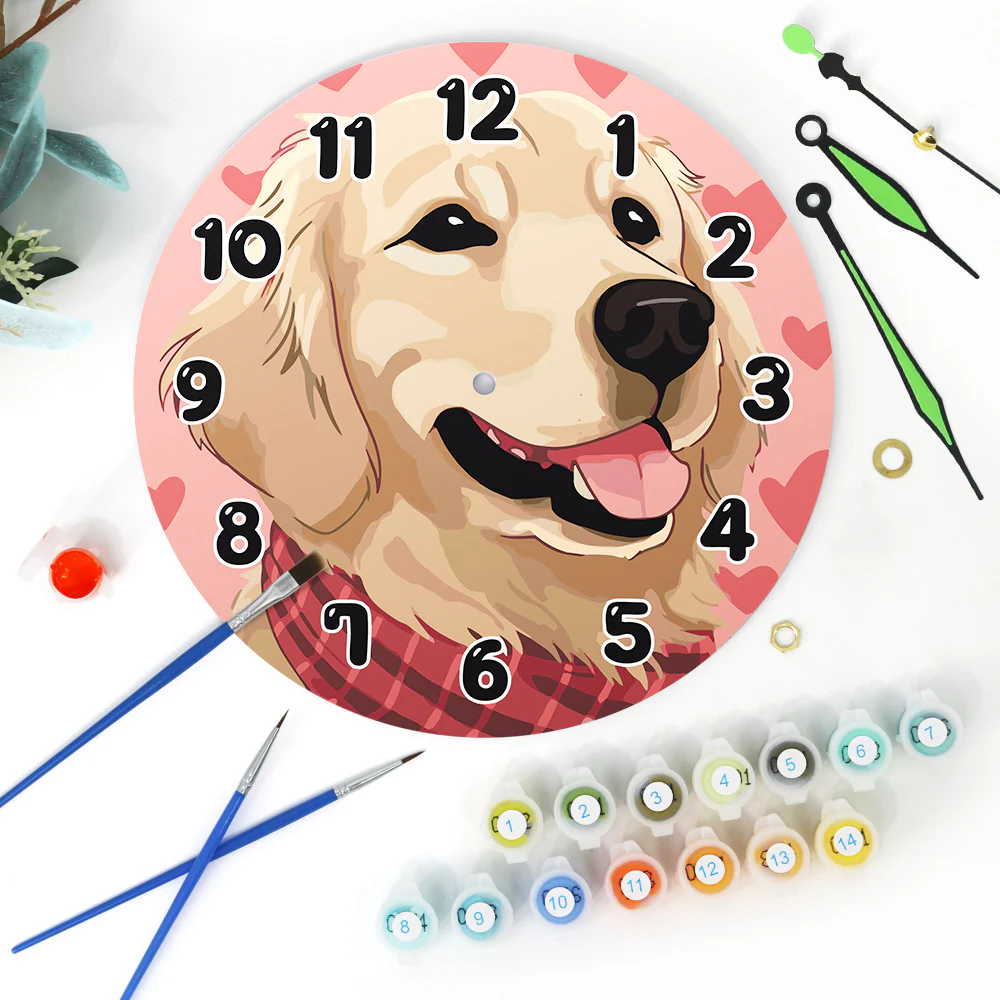 Painting by Numbers Clock – Sweet Dog - Image 6