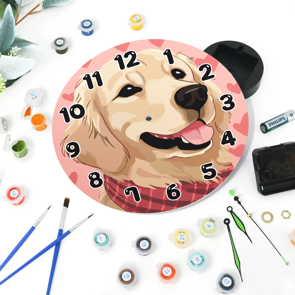Painting by Numbers Clock – Sweet Dog - Image 7