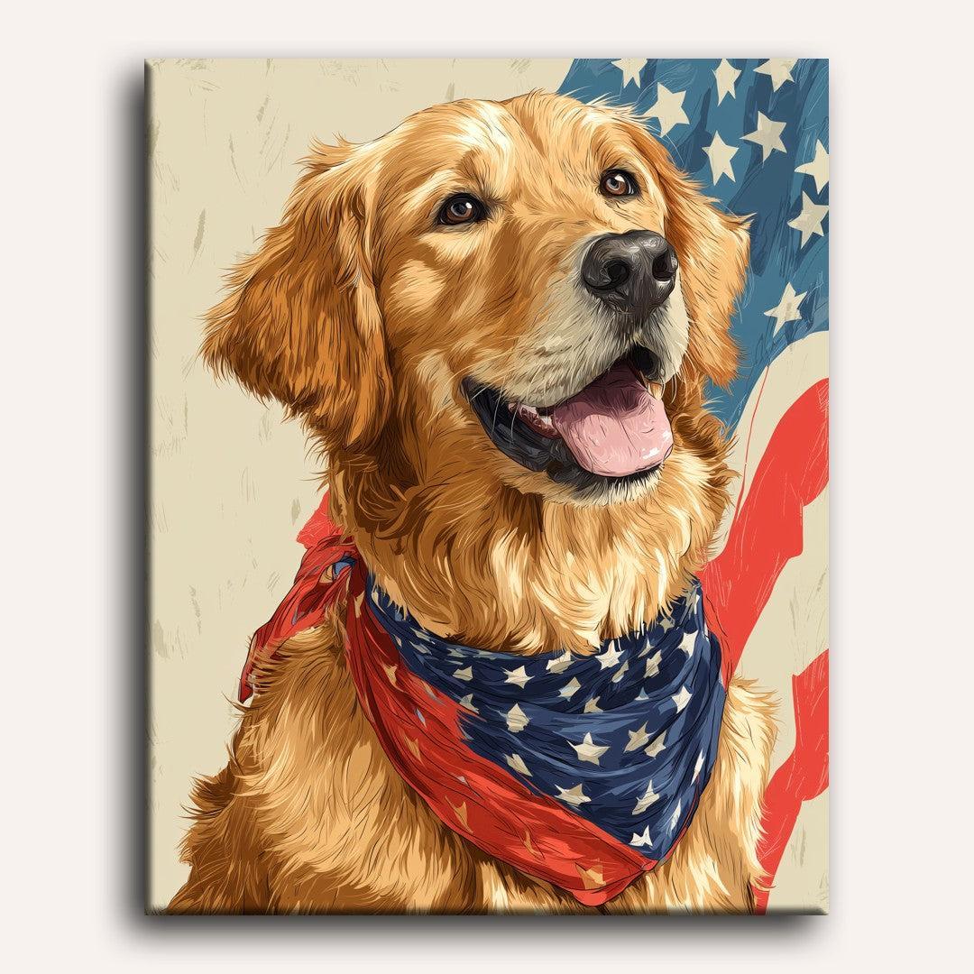 Patriotic dog | Paint by Number - Image 2