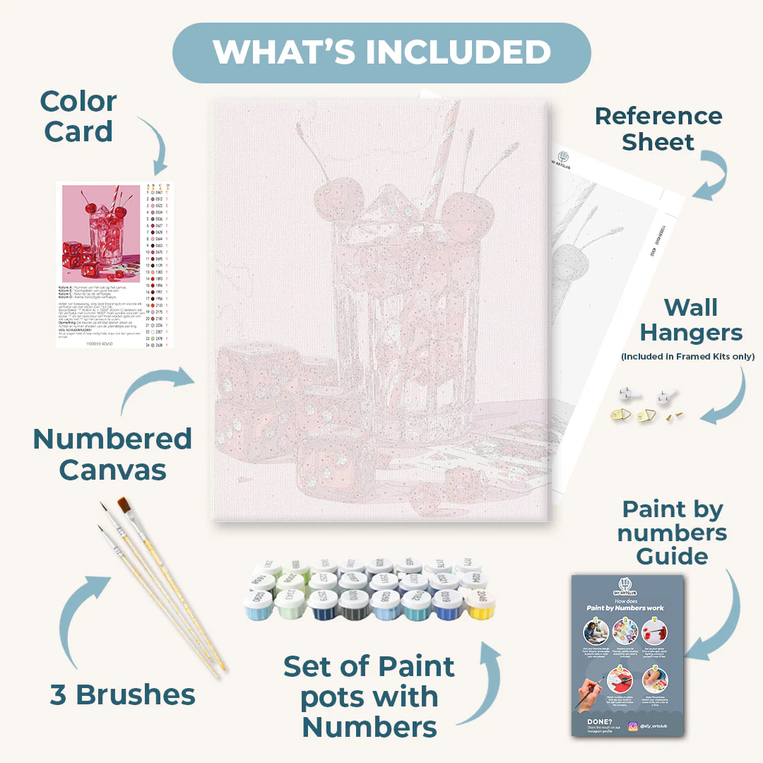 Pink cherry drink  | Paint by Numbers - Image 3