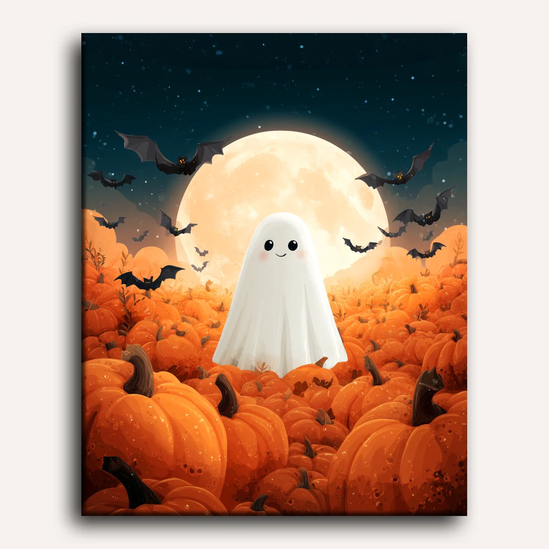 Pumpkin ghost | Paint by Number - Image 2