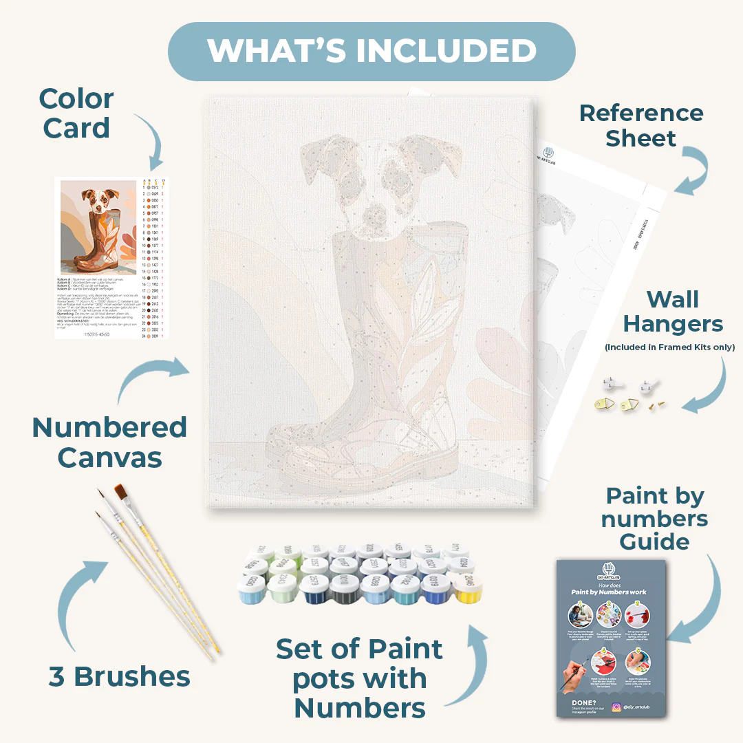 Pup in boot | Paint by Number - Image 3