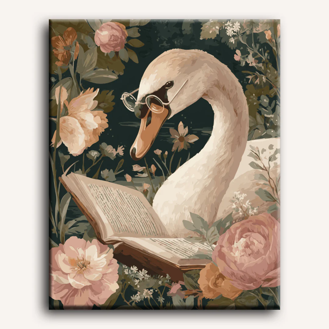 Reading swan | Paint by Number - Image 2