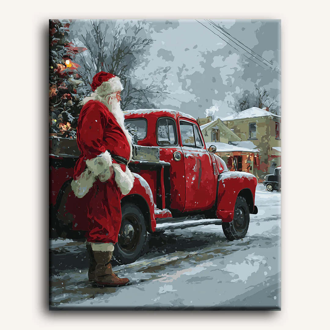 Santa’s Red Ride | Paint by Number - Image 2