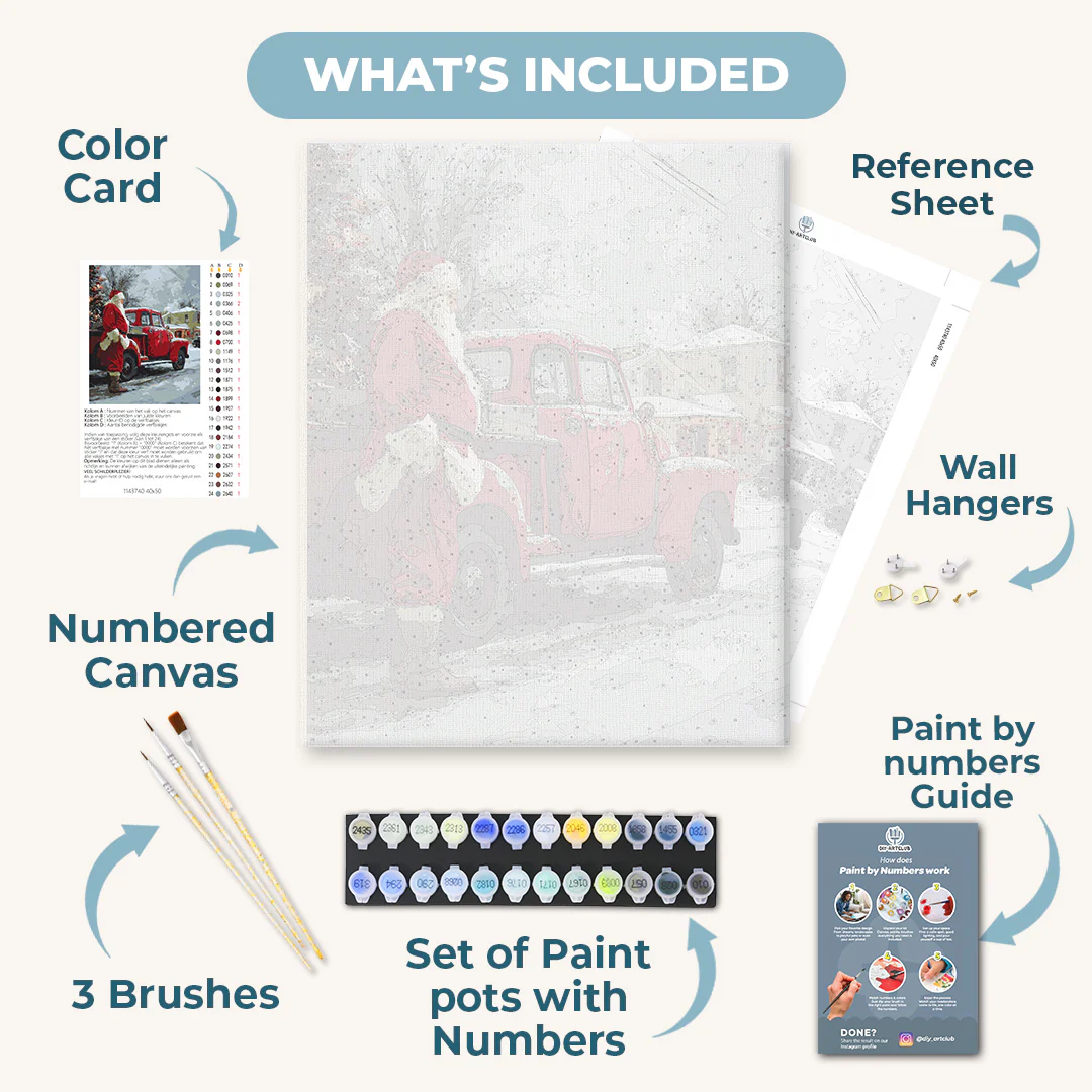 Santa’s Red Ride | Paint by Number - Image 3