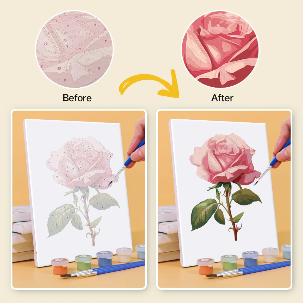 Set of 6 Mini Paintings - Flowers - Image 4