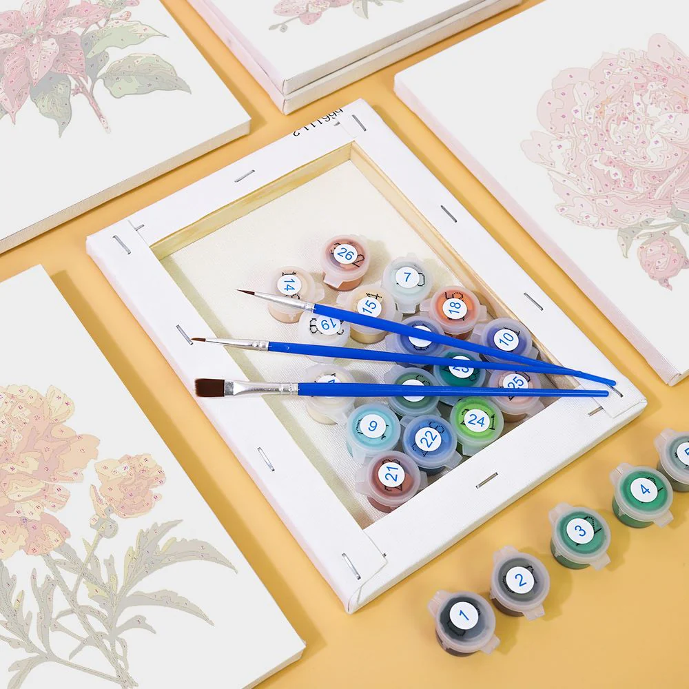 Set of 6 Mini Paintings - Flowers - Image 5