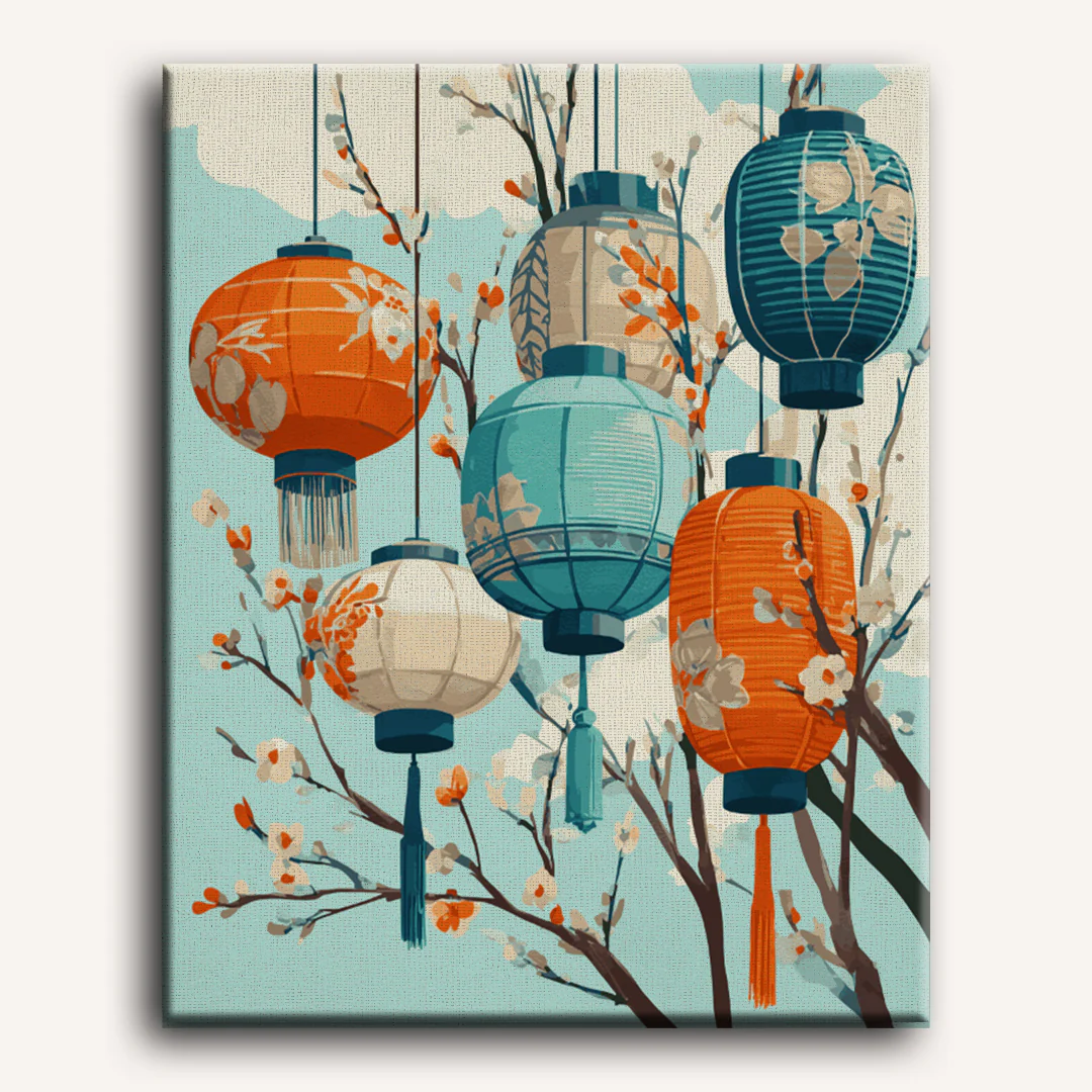 Spring lanterns | Paint by Number - Image 2
