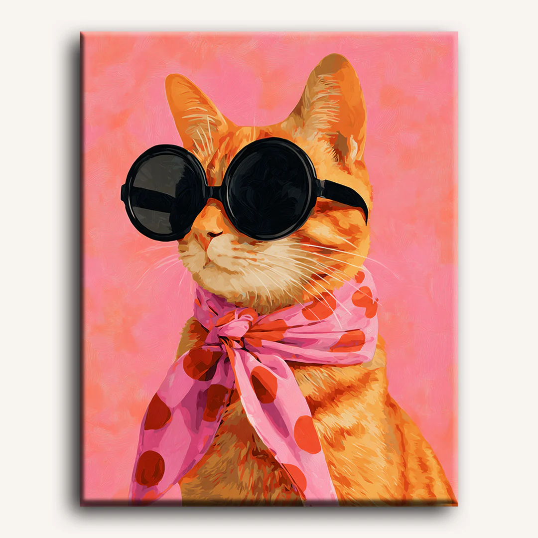 Stylish ginger cat | Paint by Number - Image 2