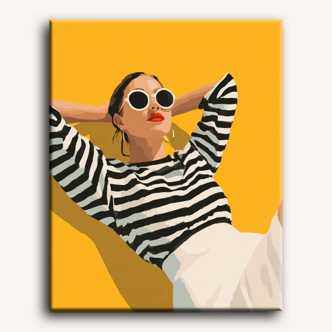 Stylish in stripes | Paint by Number - Image 2
