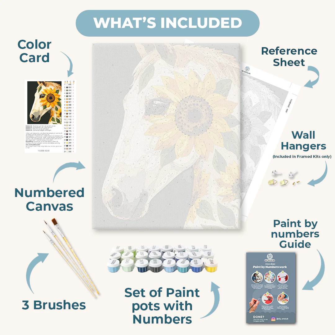 Sunflower Mare | Paint by Number - Image 3