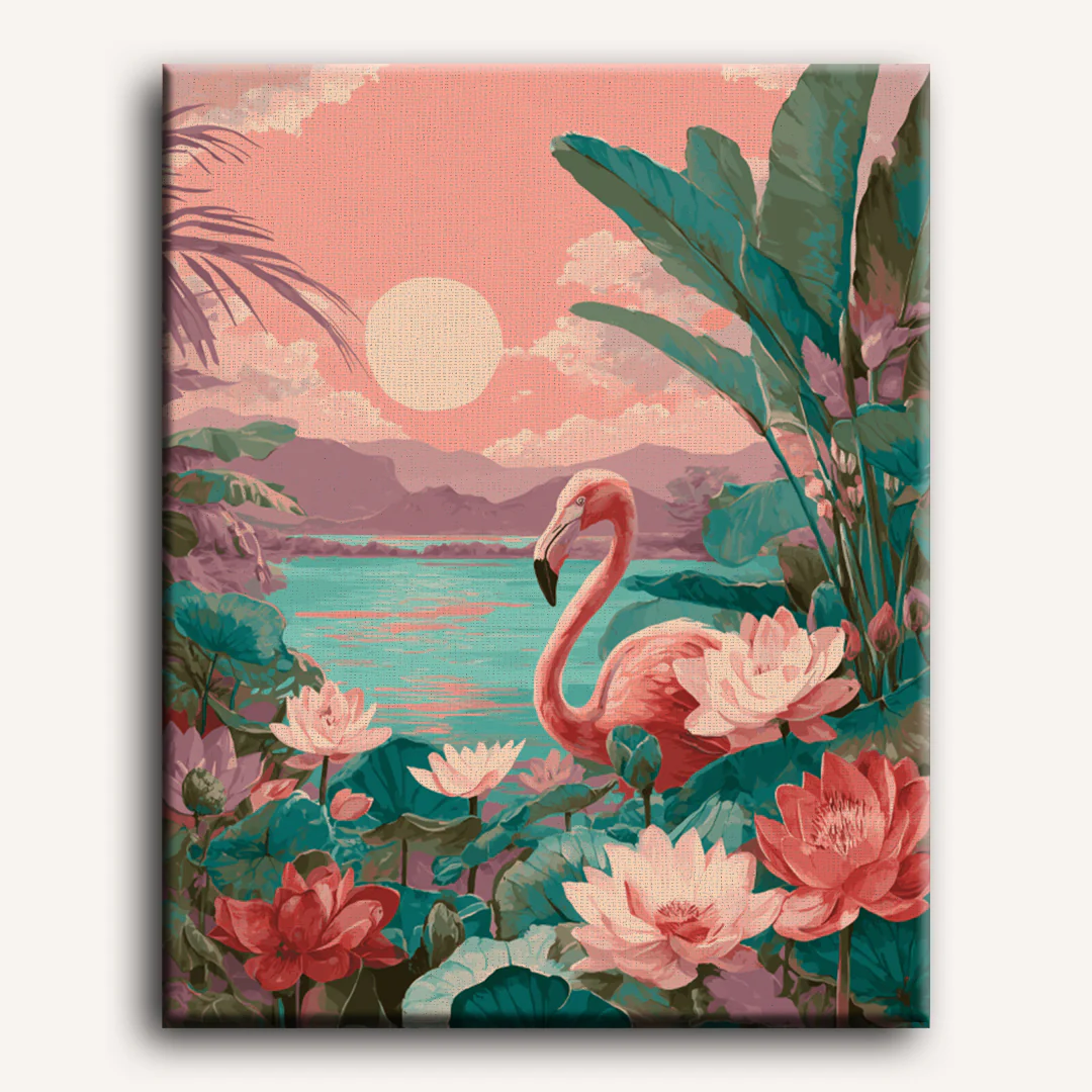 Sunset Flamingo | Paint by Number - Image 2