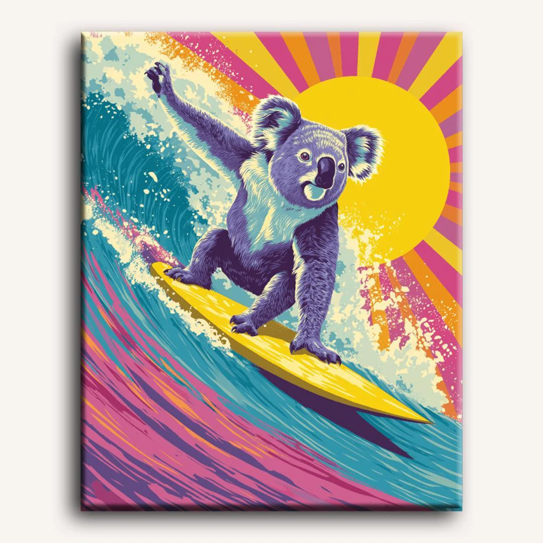 Surfing Koala | Paint by Number - Image 2