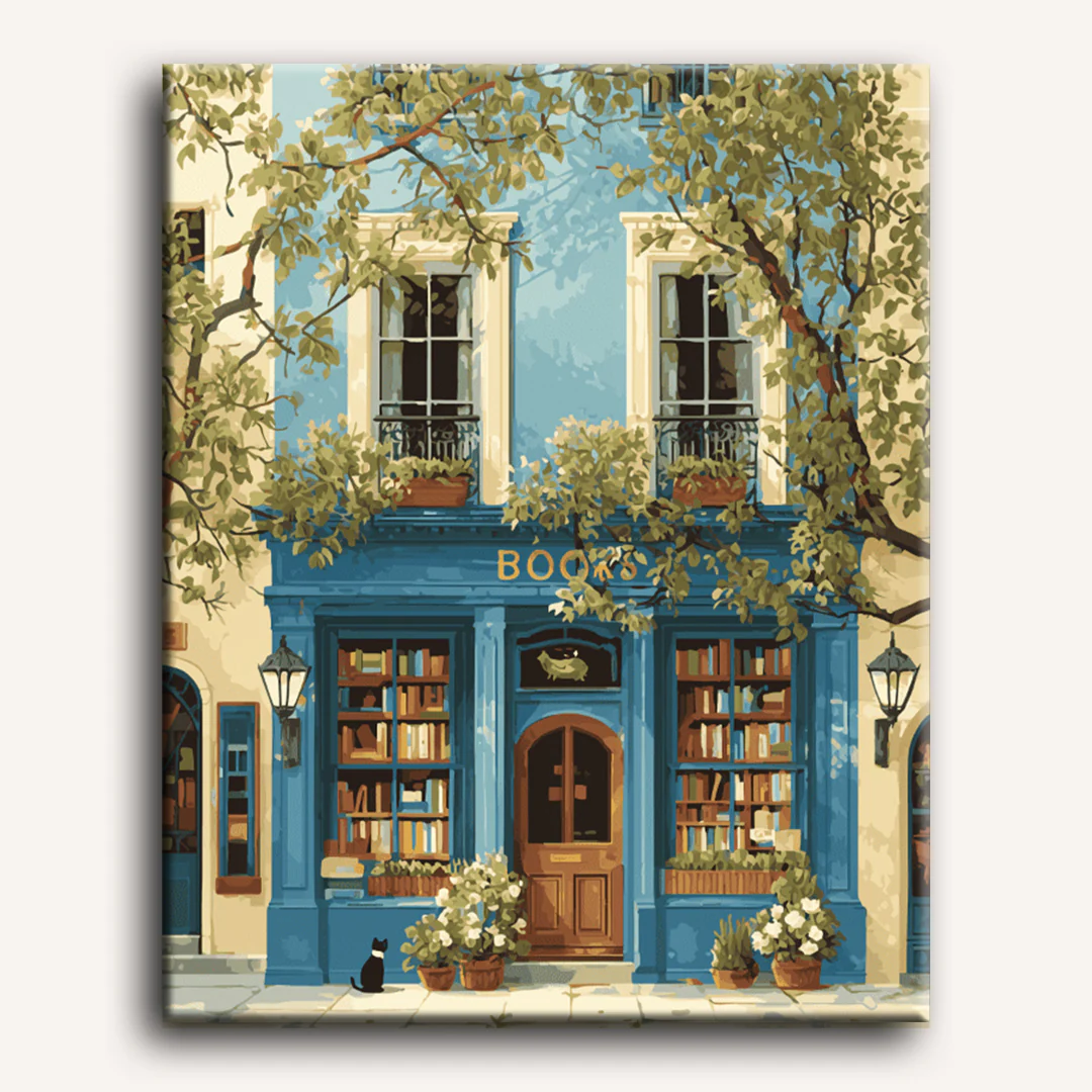 The Blue Bookshop | Paint by Number - Image 2