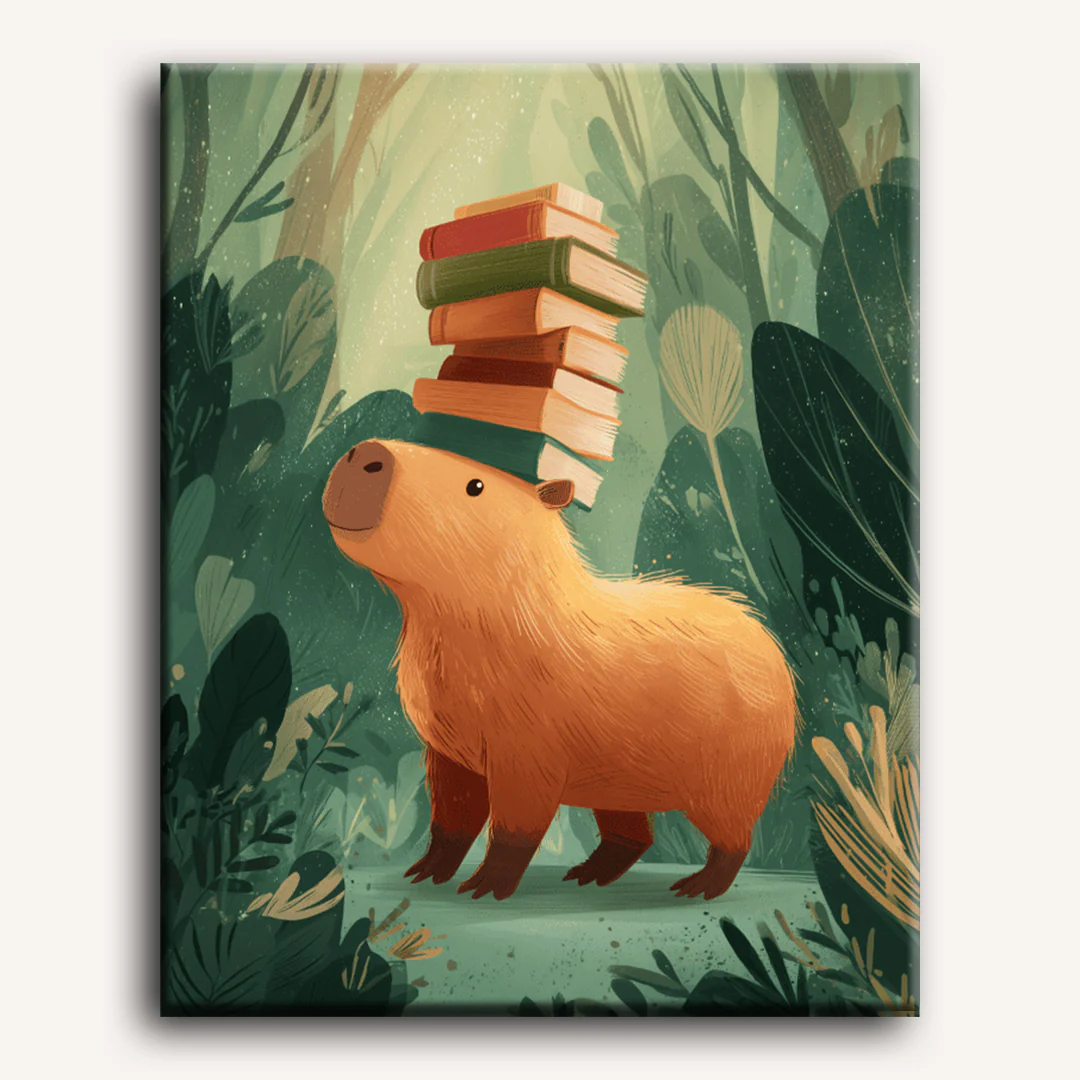 The Bookish Capybara | Paint by Number - Image 2