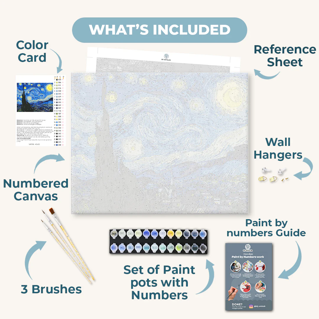 The Starry Night - Van Gogh | Paint by Numbers - Image 3