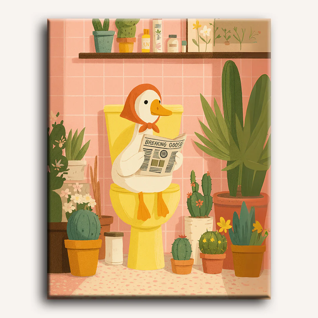 The White Goose on the Toilet | Paint by Number - Image 2